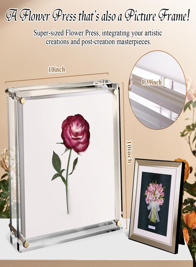 Foboull 10" x 10" Acrylic Flower Pressing Kit with Storage Bag and Detailed Instructions, Gift Flower Pressing Kit for Adults, DIY Plant Preservation - Image 2